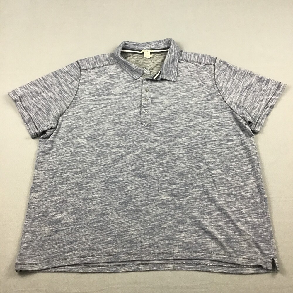 Carbon 2 Cobalt Polo Shirt Men 2XL Blue Heather Logo Short Sleeve Preppy XXL